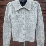 Joie Womens Cardigan Sweater Gray Long Sleeve Collared Open Knit Buttons Small Photo 0