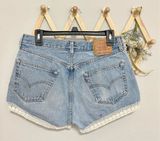 Levi’s 501 Button Fly Shorts High-Waisted Crochet Denim 33 Photo 0