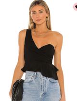 Revolve Black One Shoulder Top Photo 0