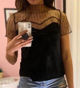 Velvet and Lace Top Black Photo 0
