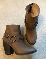 Brown Heeled Booties Size 9 Photo 0