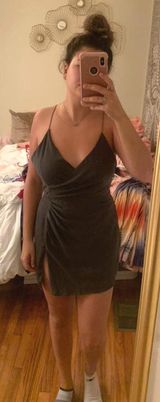Tobi Gray Slit Dress Photo 0