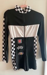 Racecar Driver Zip Up Romper Photo 0