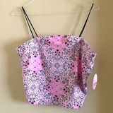 Y2k Bubblegum pink bandana scarf print camisole crop top NWT Photo 0