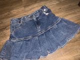 Denim Ruffle Mini Skirt Photo 0
