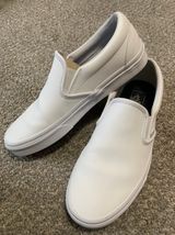 Vans White Leather Slip On Photo 0