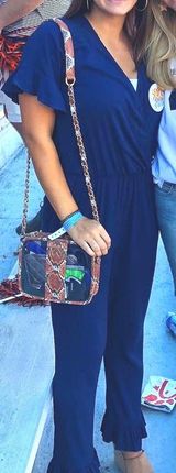 Michael Stars Blue Ruffle Jumpsuit Photo 0