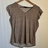 Adrianna Papell Pleated Sleeve Polka Dot Tank Top Women’s Size Medium Photo 0