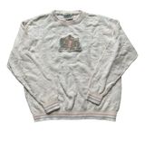 Northern Reflections Vintage  Cream Embroidered Gold Crewneck Sweater S Photo 0