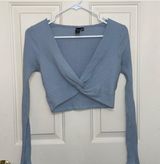 Windsor Ribbed Tie Front Cropped Top Photo 0