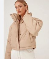 The Fifth Label Remake Cropped Tan Puffer Jacket Coat Photo 0