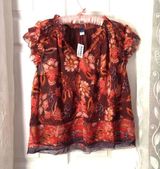 Old Navy New  boho print blouse top, women size large Photo 0