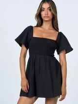 Princess Polly | Black Summer Nights Open Back Mini Dress Size 10 Photo 0