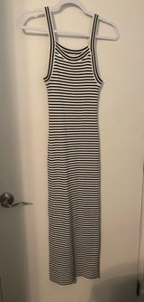 long back and white striped dress Photo 0