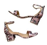 Candie’s Sakura Cherry Blossom Satin Block Heel Strappy Sandal 8.5 Photo 0