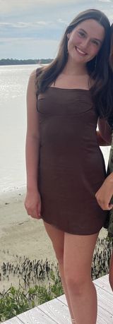 Brown Silk Dress Photo 0