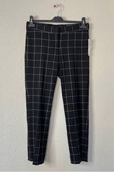 Amanda + Chelsea Alex Modern Fit Ankle Pants NEW Plaid Size 6 Black Photo 0