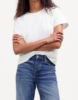 Madewell Top Womens Cotton Perfect Crewneck Tee Short Sleeve White Size S Photo 0