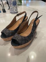 Coach signature print sling back wedge sandals Photo 0