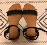 Black Scalloped Sandals Size 7.5 Photo 0