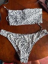 Dalmatian Print Bikini Bottoms Black Size M Photo 0