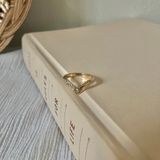 Avon 1984 Sparkling Chevron Gold Ring Pinkie Stacking 5 V Band Classic Neutral Photo 0