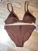 SMALL Women’s 2 Piece Bikini Swimsuit In Brown BNWTS Photo 0