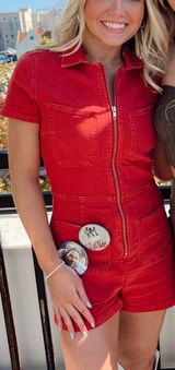 Free People Red Romper Photo 0