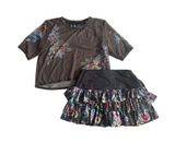 LUCKY IN LOVE X Bethanie Mattek Sands Worn Floral Mesh Top and Skort Set Size M Photo 0
