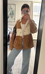 Chic Fall Patched oversized Barn Jacket Brown Size M Photo 0