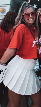 White Cheer/Tennis Skirt Size L Photo 0