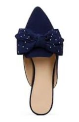 Crown & Ivy Navy Bow Mules Photo 0