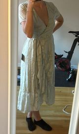 Lulus Lulu’s Sage Green Midi Wrap Dress Photo 0