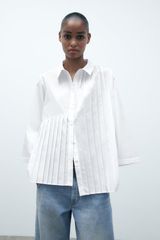 ZARA Asymmetrical Pleated Shirt Photo 0