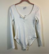 & Other Stories Women’s White Long Sleeve Bodysuit Medium Photo 0