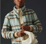 Anthropologie  Brushed Plaid Puffer Jacket Photo 0