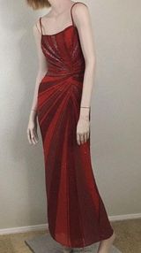Cache Red Long Gown Beaded Dress Photo 0