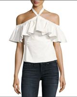 Rebecca Taylor White Tie Ruffled Blouse   Photo 0
