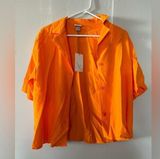 Womens oversized button up top blouse orange xs Photo 0