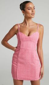 Showpo Bjorn Pink Tweed Dress Photo 0