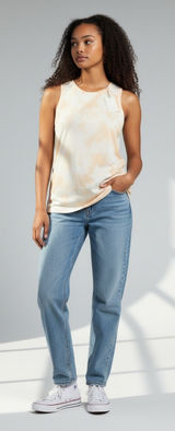 A New Day Orange Tie Dye Tank Top Womens Size Ribbed Racerback, Size 1X, XL, NWT Photo 0