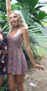 Forever 21 Pink Velvet Romper Photo 0