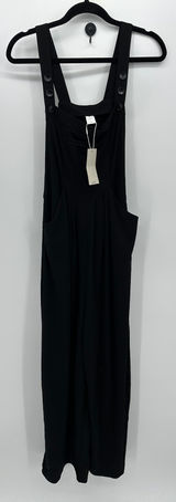 Halara Womens Black Button Multiple Pockets Waffle Casual Overalls Size XL NWT Photo 0