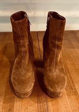 Sam Edelman  Azra Brown Suede Chunk Heel Ankle Boots Size 10 Photo 0