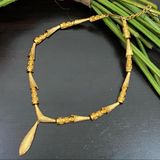 Unique Vintage Unsigned  Brushed Gold Cone-shaped Ornate Link Necklace Photo 0