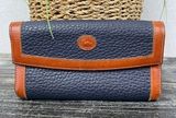 Dooney & Bourke Black & Brown Leather Tri Fold Vintage Wallet Photo 0