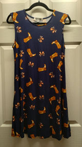 Vine and Valley Size M Navy Blue Cowboy Boots & American Flag Ribbons Tank Dress Size M Photo 0