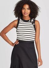 Who What Wear Striped Boatneck Tank Top Photo 0