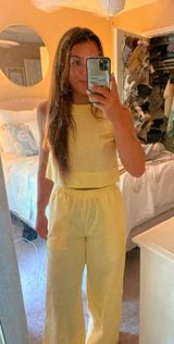 Yellow linen set Photo 0