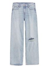 Old Navy Womens Plus 18 Mid Rise Ripped Wide Leg Jeans Miley Distressed Denim Photo 0